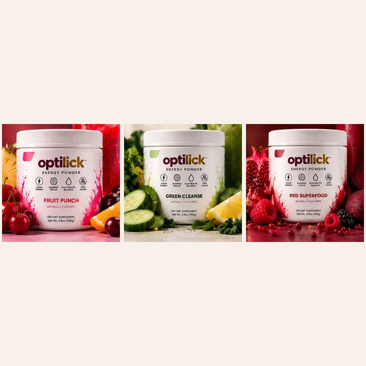 The Fresh Trio: Fruit Punch, Green Cleanse, Red Superfood