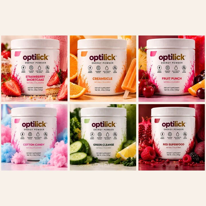 The Full Lineup: Strawberry Shortcake, Creamsicle, Fruit Punch, Cotton Candy, Green Cleanse, Red Superfood